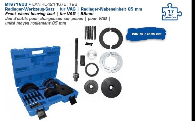 31 pezzi. Set per Radlager Radnabe Wechsel-Werkzeug universale BMW Audi VW  Ford T5