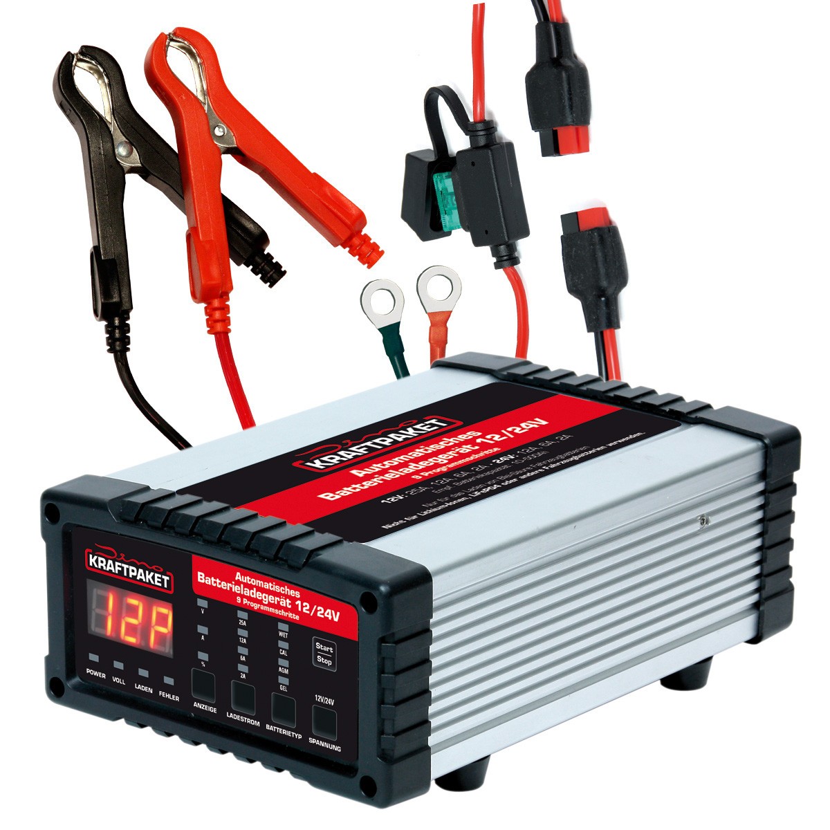 APA Batterie-Ladegerät (Ladestrom: 4 A, Geeignet für: AGM -/Gel-/Nass-/Blei-Säure-Batterien 6/12 V)