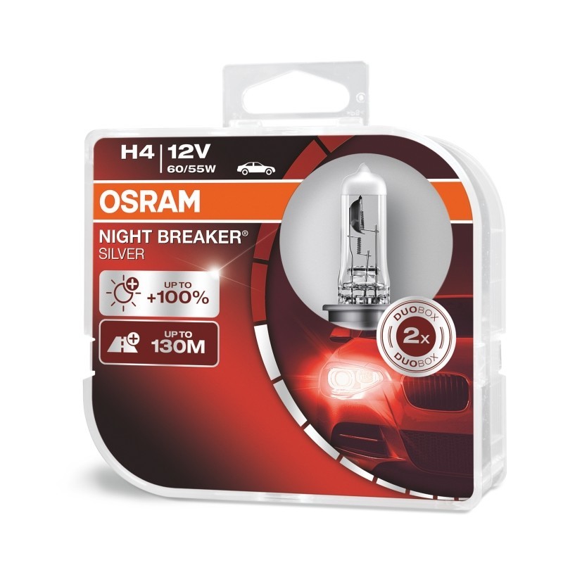 OSRAM Glhlampe, Fernscheinwerfer "H4 Night Breaker Silver (2 Stk.)", Art.-Nr. 64193NBS-2HB