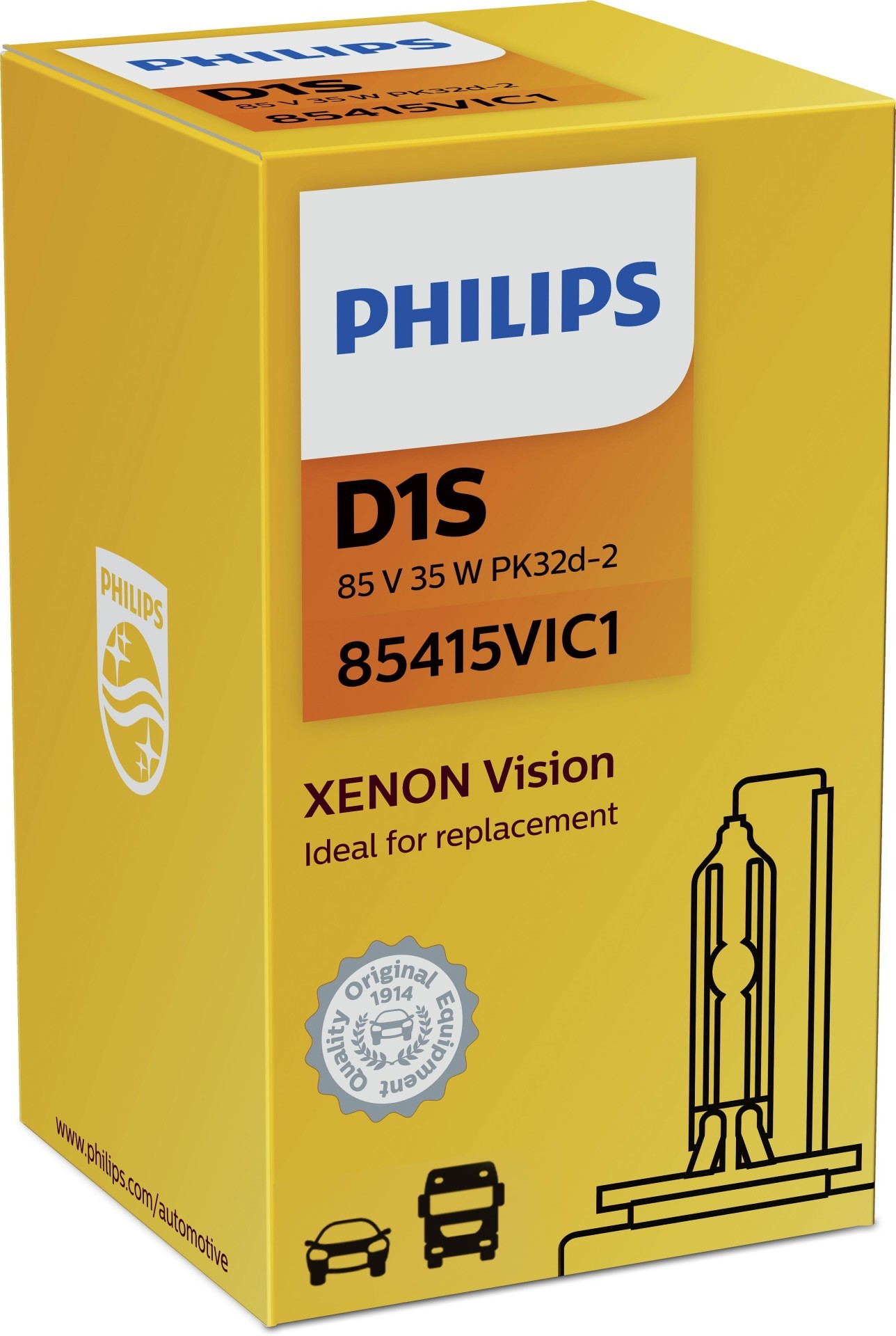 Brûleur Xenon D1S Vision 35 W [12 V] (1 pc.), 85 V PHILIPS