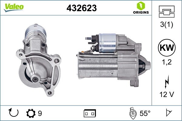 VALEO Anlasser (432623) für Peugeot 206 Citroën Berlingo / First 306 Bipper