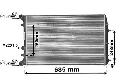 VAN WEZEL Motorkühler mit Zubehör (76002010) für VW FOX SKODA Fabia I SEAT