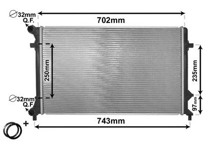 VAN WEZEL Motorkühler mit Zubehör (58002205) für SKODA Octavia III VW Golf Plus