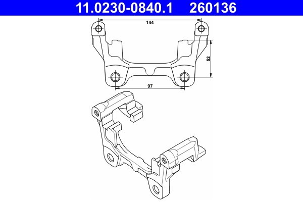 ATE Bremssattelhalter Hinten Rechts Links für JAGUAR XF XJ