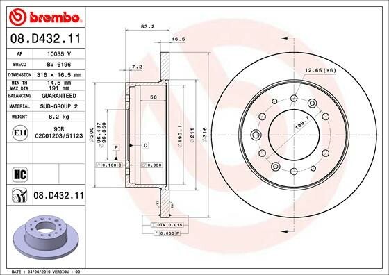 BREMBO Bremsscheiben Voll Hinten Rechts Links für HYUNDAI H350