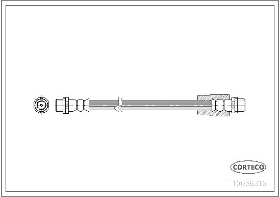 CORTECO Bremsschlauch Vorne (19036316) für AUDI V8 200 C3