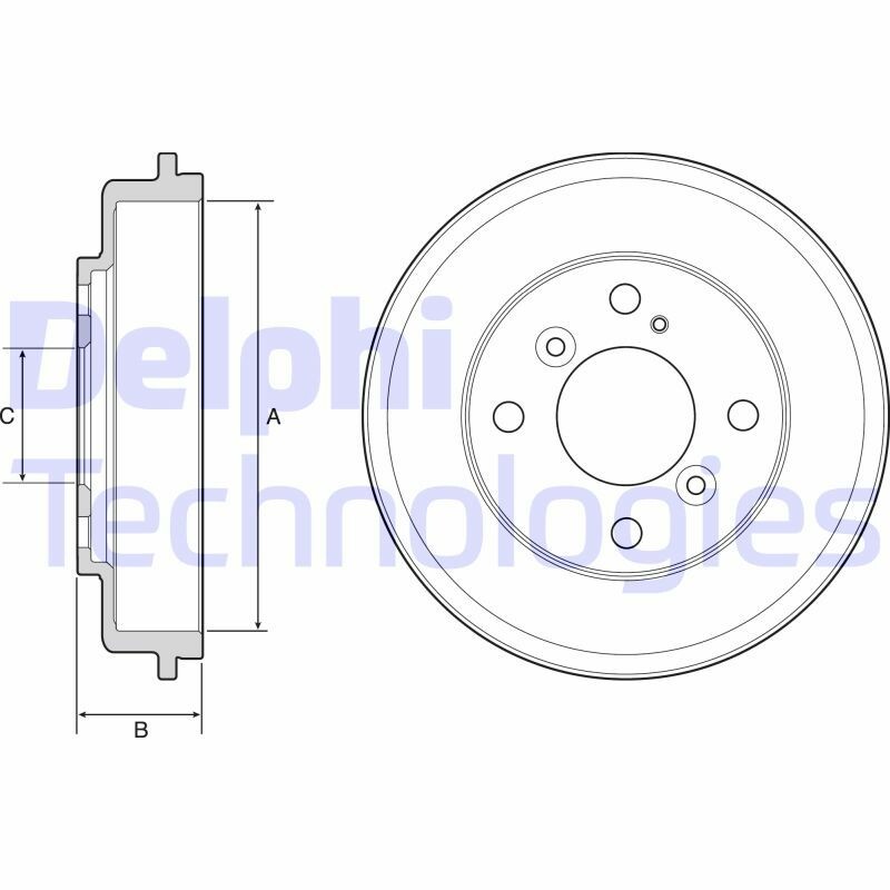 DELPHI Bremstrommel Hinten Rechts Links für FORD Fiesta VI