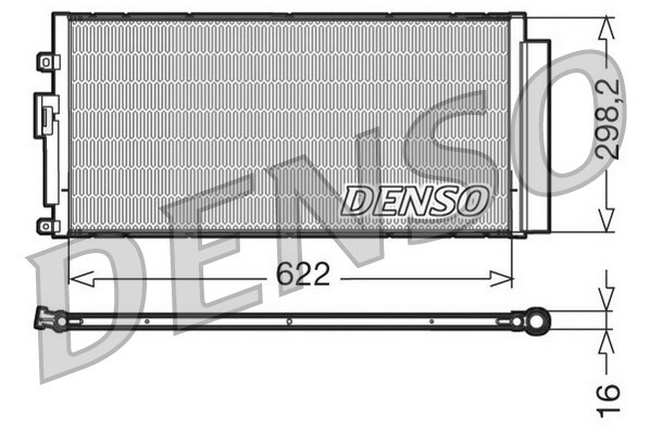 DENSO Klimakondensator 622x298x16 für ABARTH 500c / 595c 695c 500 595 695