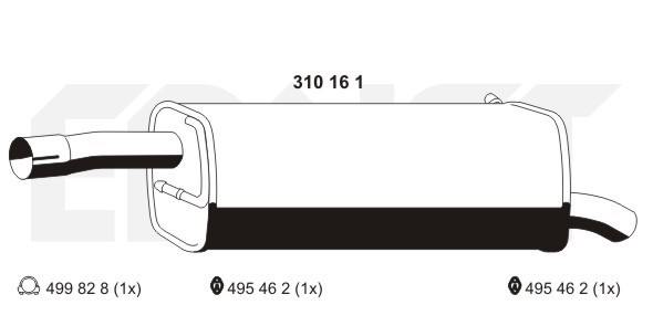 ERNST Endschalldämpfer (310161) für FORD Fiesta V MAZDA 2 | Auspufftopf