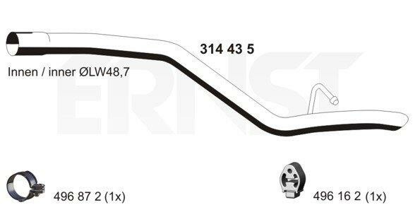 ERNST Abgasrohr Hinten (314435) für FORD Focus II | Abgasanlagenrohr,