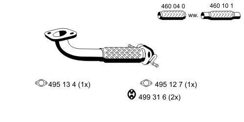 Ernst | Auspuffrohr (344418) für FORD MONDEO MK3 III Abgasanlagenrohr,