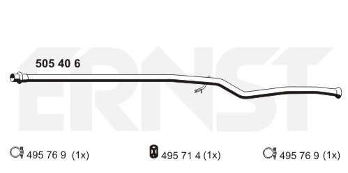 ERNST Abgasrohr Mitte (505406) für PEUGEOT 206+ | Abgasanlagenrohr, Hosenrohr,