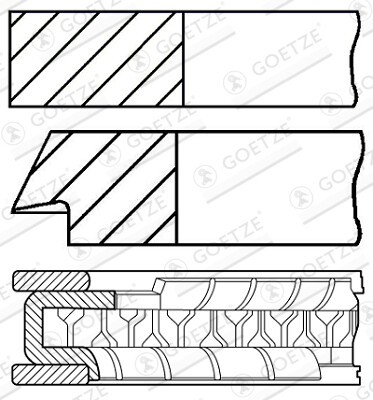 GOETZE ENGINE Kolbenringsatz (08-502807-00) für SKODA Fabia I Polo Van VW Vento