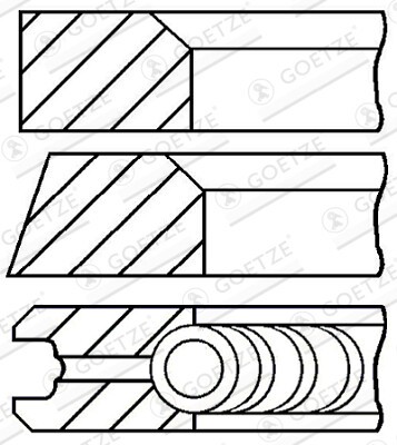 GOETZE ENGINE Kolbenringsatz für AUDI 100 C2 VW Lt 28-35 I PORSCHE 924 40-55