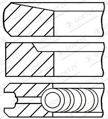 GOETZE ENGINE Kolbenringsatz (08-431700-00) für KIA K2500 HYUNDAI H-1 H350