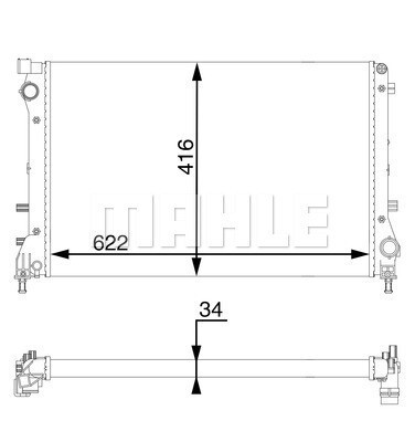 MAHLE Motorkühler für ABARTH 500c / 595c 695c 500 595 695