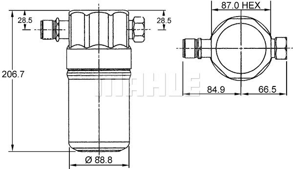 MAHLE Trockner Klimaanlage Ø 69 mm (AD 36 000S) für AUDI Cabriolet B4 A6 C5