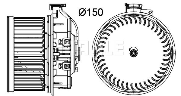 MAHLE Innenraumgebläse Ø164mm für VW UP! SEAT MII SKODA Citigo