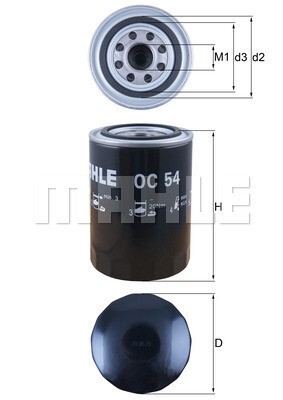 MAHLE Ölfilter Ø 93,2 mm (OC 54) für Porsche 911 959 Lamborghini Urraco BMW M1