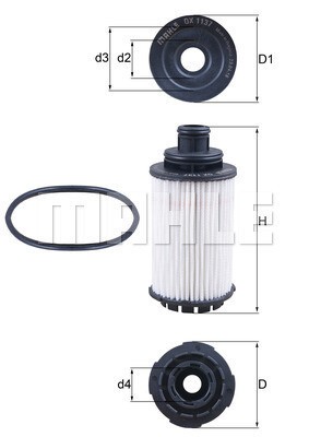 MAHLE Ölfilter Ø 61 mm (OX 1137D) für OPEL Zafira Tourer C Insignia Mk II (B) A