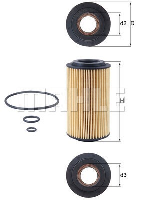 Mahle | Ölfilter Ø 64,3 mm (OX 153D3) für Mercedes-Benz Jeep | Filter