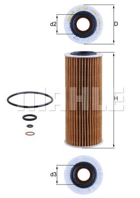 MAHLE Ölfilter Ø 63,5 mm (OX 368D1) für FIAT Croma BMW 3 ALFA ROMEO Spider 159