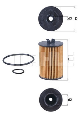 MAHLE Ölfilter Ø 56 mm (OX 382D) für Mercedes-Benz B-Klasse A-Klasse