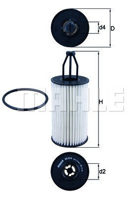 MAHLE Ölfilter Ø 65,5 mm (OX 814D) für MERCEDES-BENZ C-Klasse E-Klasse S-Klasse