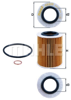 MAHLE Ölfilter Ø 63,5 mm (OX 825D) für BMW 1 3