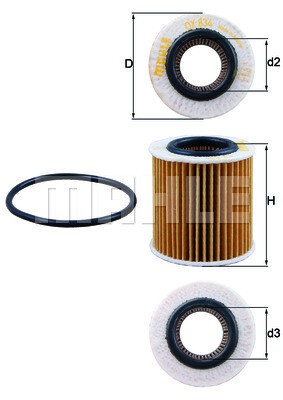 MAHLE Ölfilter Ø 63,5 mm (OX 834D) für FORD Ranger