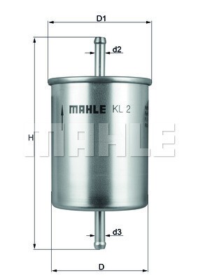 MAHLE Kraftstofffilter Ø 75 mm (KL 2) für VW Passat B5.5 B5 AUDI A6 C5 A4 SKODA