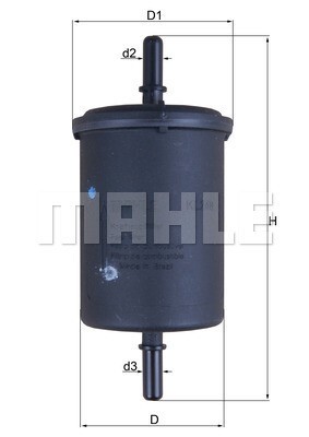 MAHLE Kraftstofffilter Ø 54,9 mm (KL 248) für PEUGEOT 207 Cc 406 Partner Saxo