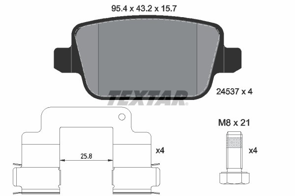 TEXTAR Bremsbeläge mit Zubehör Hinten (2453701) für LAND ROVER Freelander 2 |