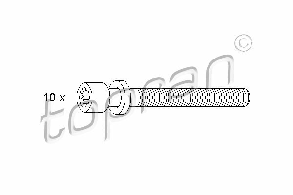 TOPRAN Zylinderkopfschraubensatz (109 546) für AUDI 100 C2 VW Polo C3 Golf II