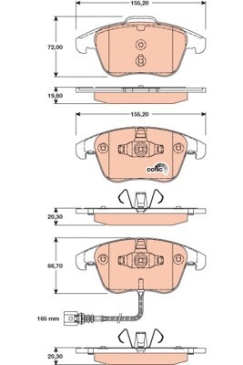 TRW Bremsbeläge Vorne (GDB1762) für SEAT Alhambra VW Tiguan AUDI Q3 Sharan