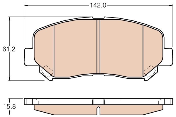 TRW Bremsbeläge mit Zubehör Vorne (GDB3562) für Mazda Cx-5 |