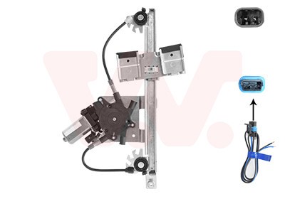 VAN WEZEL Fensterheber mit Elektromotor Hinten Links (4912265) für VW Polo III