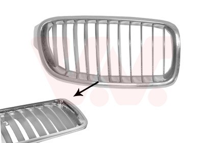 VAN WEZEL Kühlergrill Grau Rechts (0670414) für BMW 3 | Kühlergrill, Frontgrill