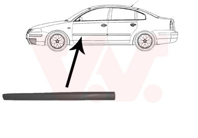 VAN WEZEL Zier-/Schutzleiste, Tür geklebt Schwarz Vorne Links (5836423) für VW