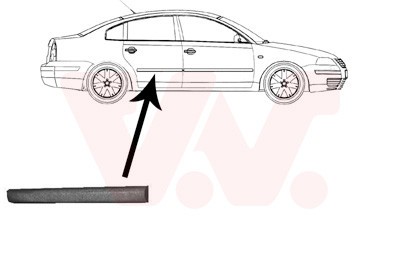 VAN WEZEL Zier-/Schutzleiste, Tür geklebt Schwarz Hinten Rechts (5836426) für