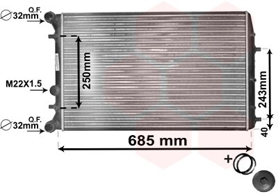 VAN WEZEL Motorkühler mit Zubehör (76002006) für SKODA Fabia I Roomster VW Polo