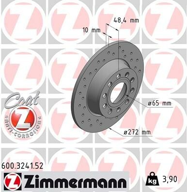 ZIMMERMANN Bremsscheiben Gelocht